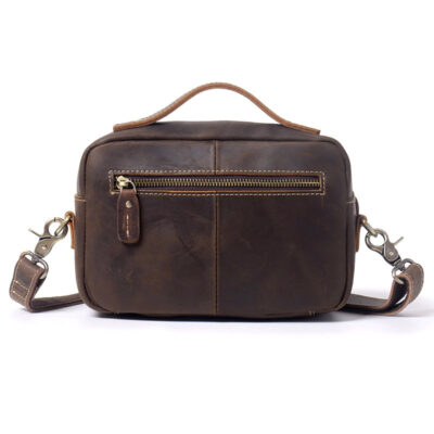Men's genuine leather small backpack casual retro